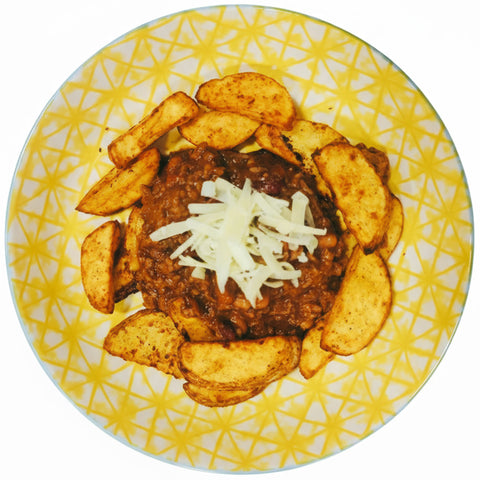 Chilli 'Beef' Loaded Wedges (v)