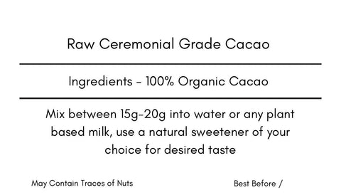 Raw Ceremonial Grade Cacao